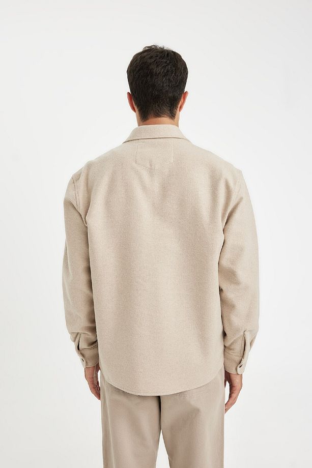 Regular Fit Polo Yaka Basic Düz Pamuk Karışımlı Uzun Kollu Gömlek D2622ax24au - 6