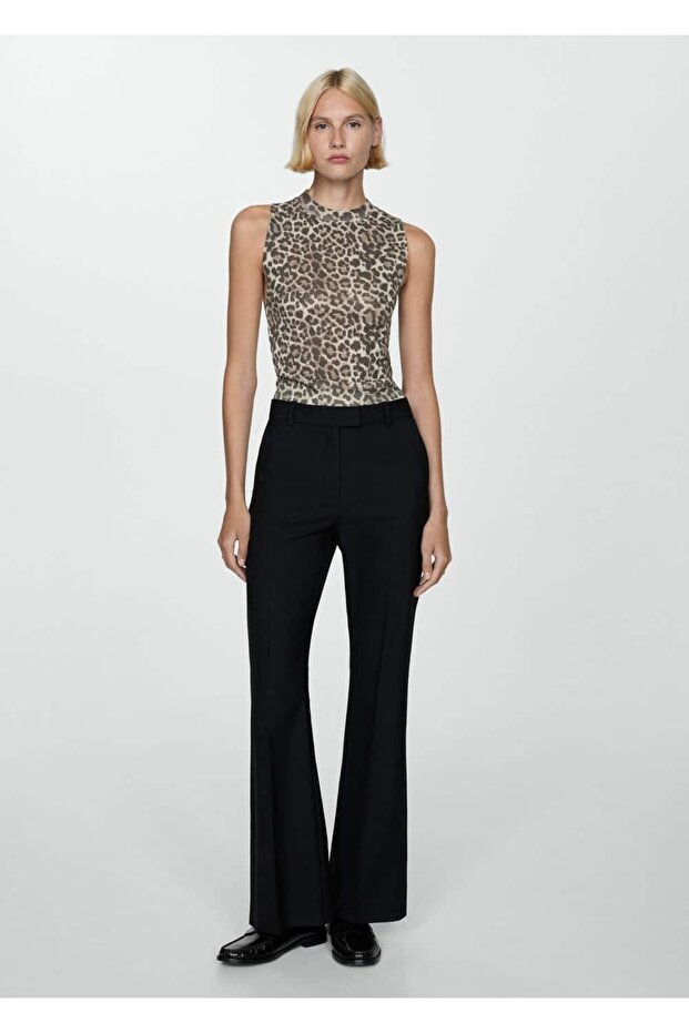 Leopar Desenli Triko Bluz - 2