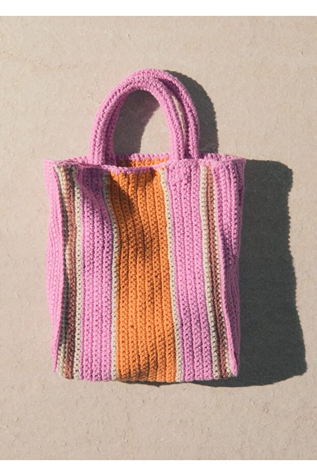 Kroşe shopper çanta - 4