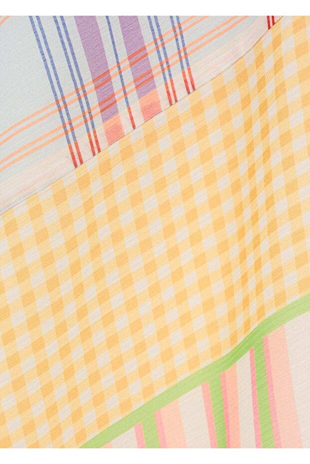 Askılı desenli elbise - 6