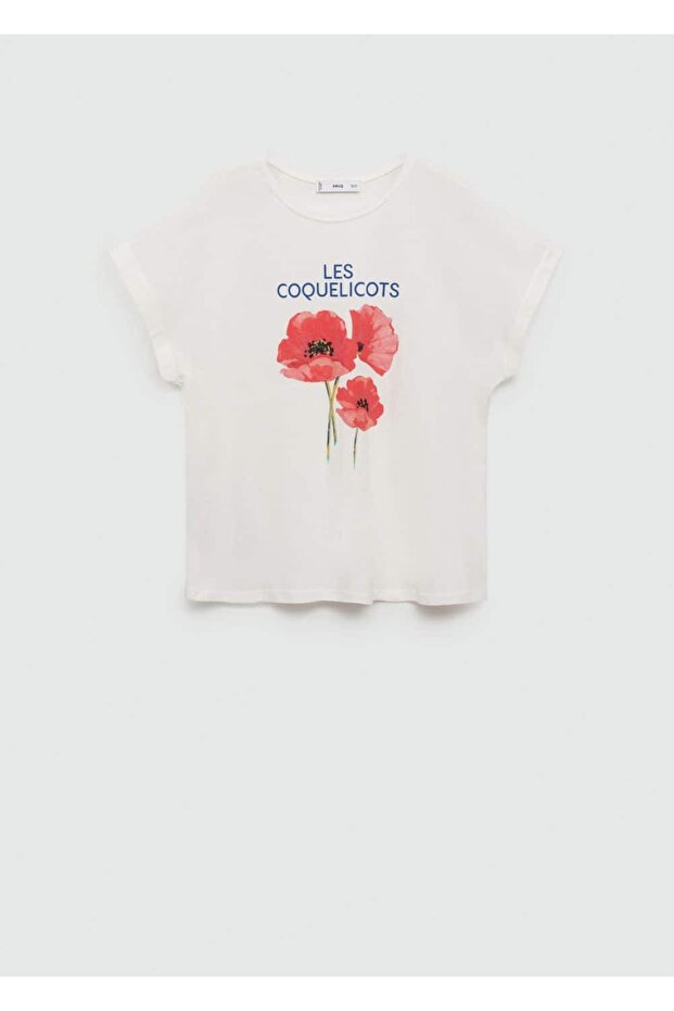 Desenli pamuklu tişört - 3