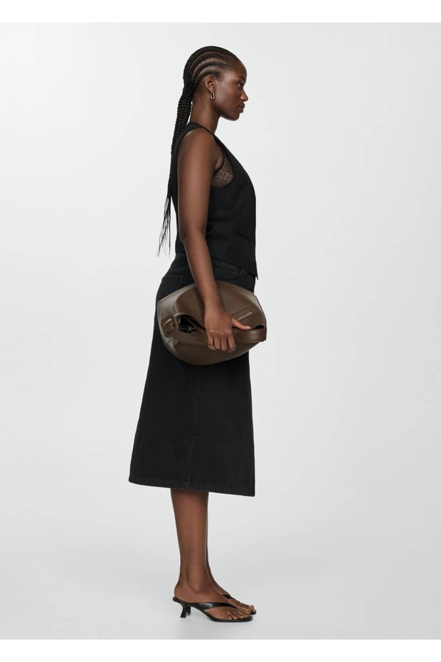 Düğmeli Keten Yelek - 8