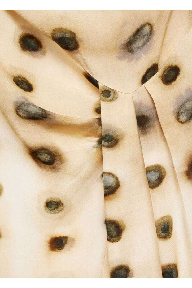 Puantiyeli Asimetrik Elbise - 7