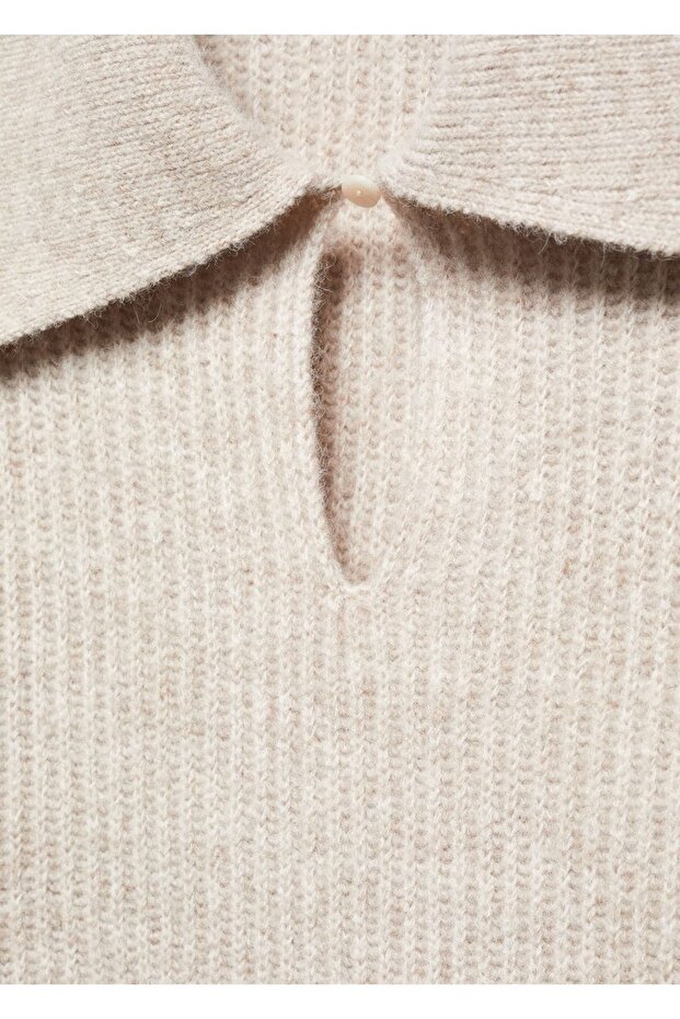 knitted sweater - Open collar - 7