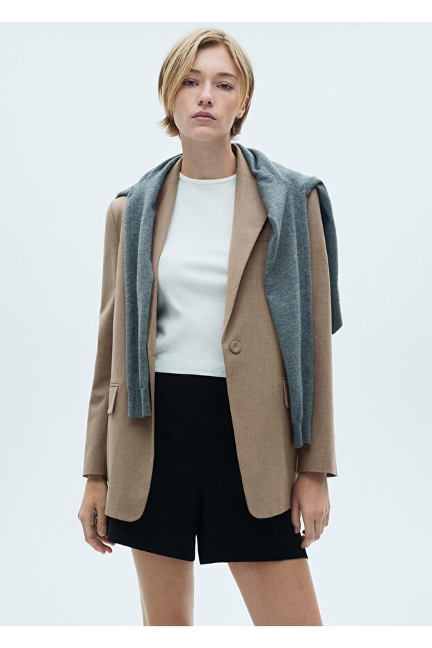 Yün kumaş blazer ceket - 5