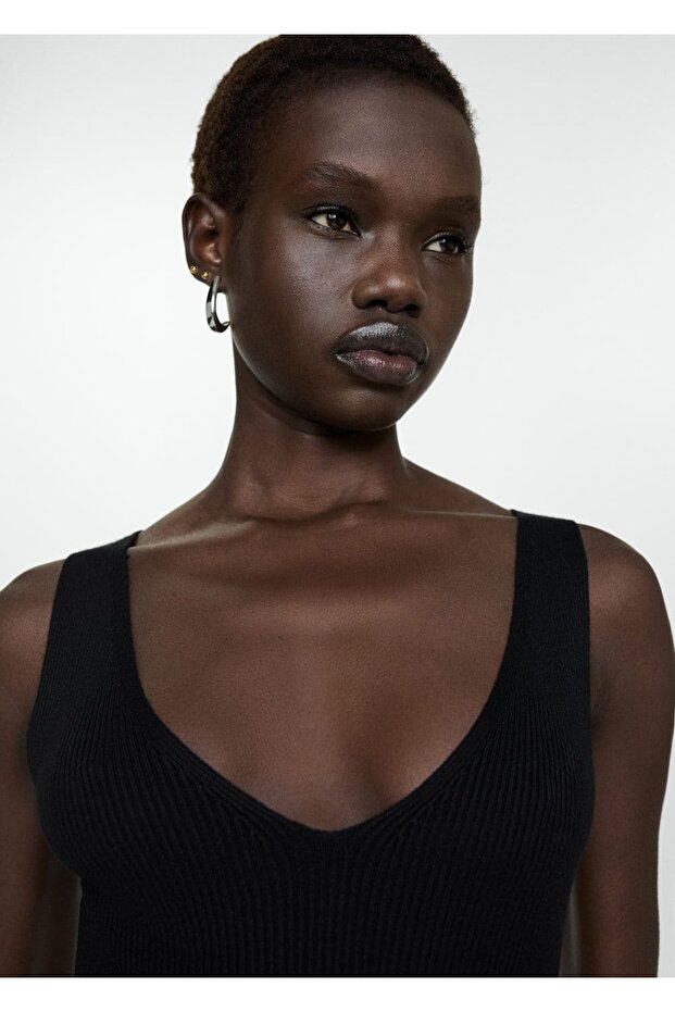 Askılı Triko Elbise - 5