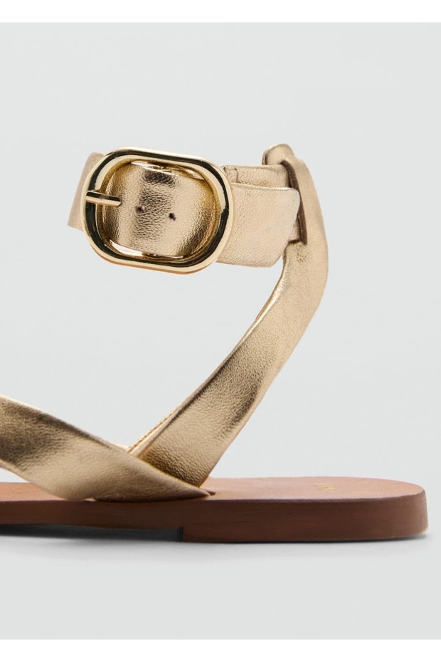 Deri bantlı sandalet - 5