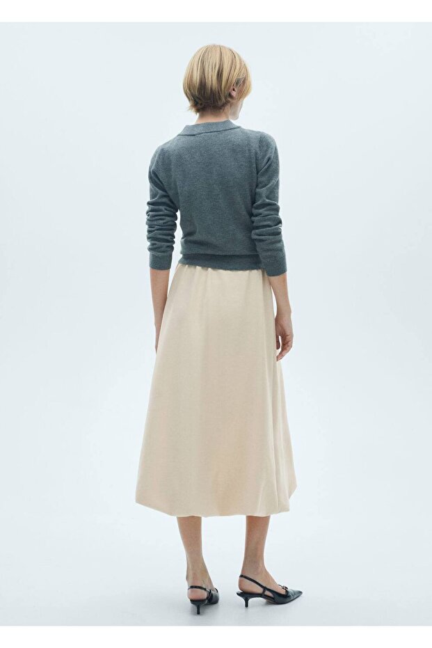Evaze Kesim Midi Etek - 4