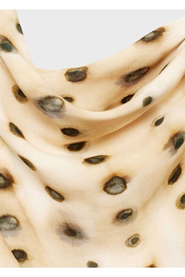 Puantiyeli Asimetrik Elbise - 5