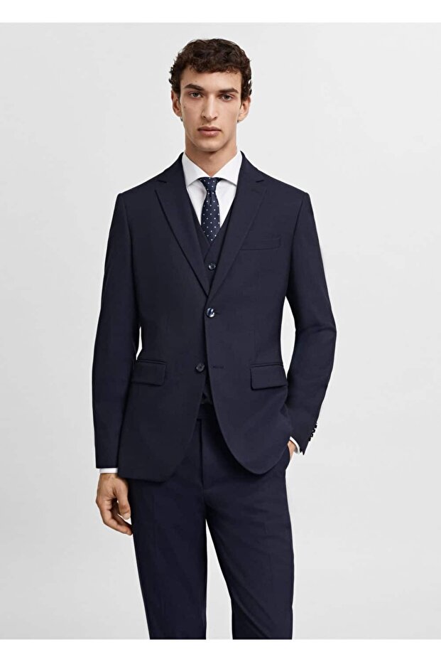 Comfort Strech kumaş dar kesim blazer ceket - 1
