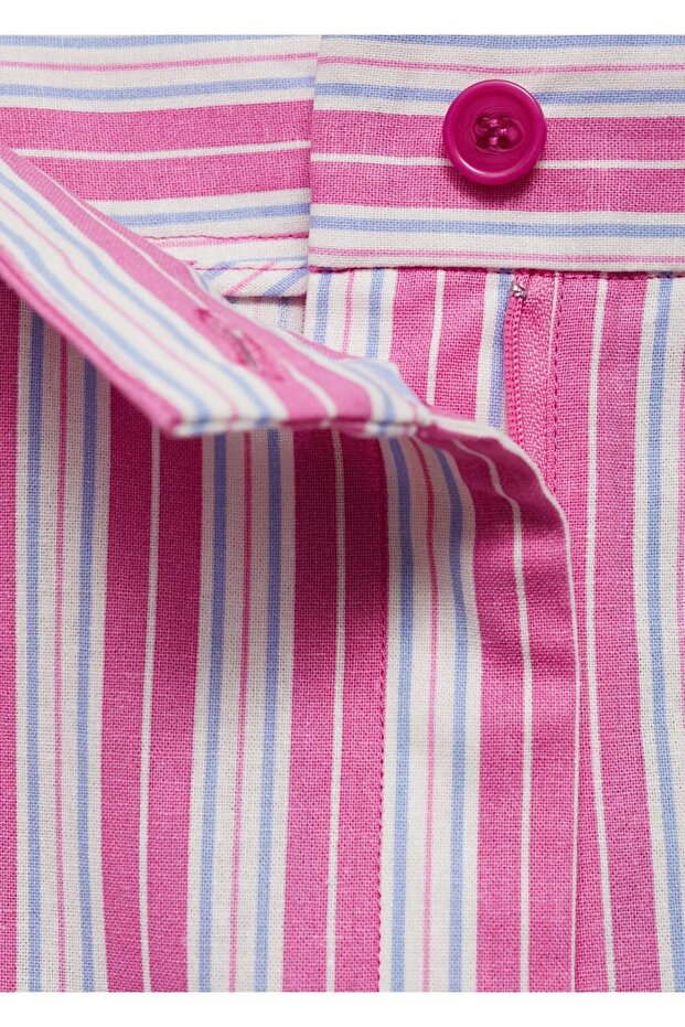 Çizgili yırtmaçlı etek - 7