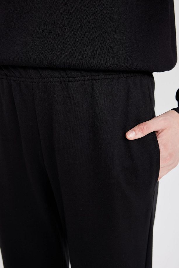 Jogger Eşofman Altı Beli Paçası Lastikli Cepli Uzun Boy Basic Düz D6646ax24wn - 5