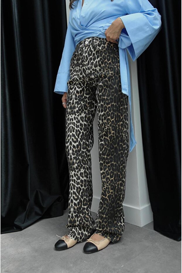 بيج غيج ليوبارد منقوشة مستقيم جان - 3