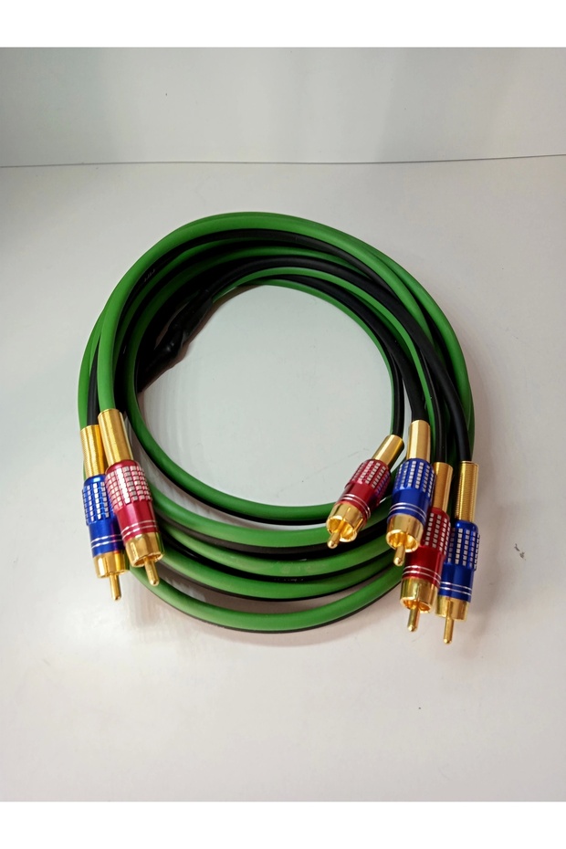 Amfi Rca Kablosu - 2 Giriş 4 Çıkış El Yapımı Ofc + %100 Bakır Rca Kablo - Parazit Yapmaz - 5 Metre - 1