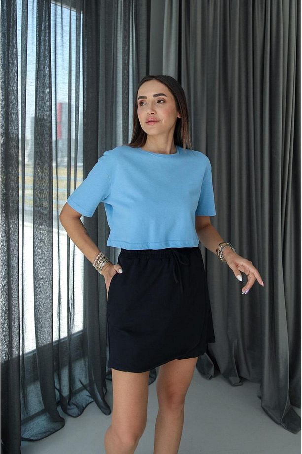 Lacivert Etek Görünümlü Şort - 6
