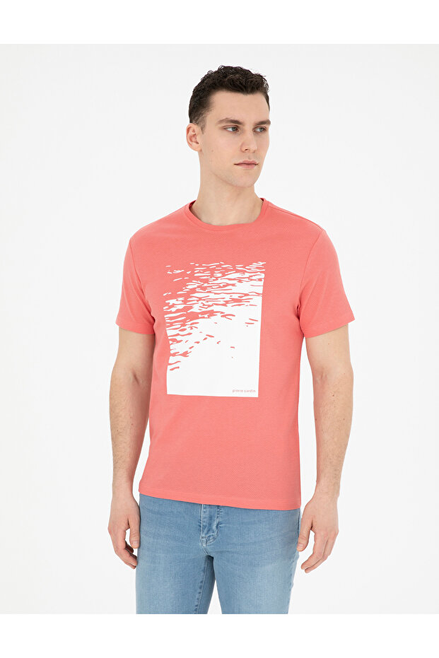 Pink Slim Fit 100% Cotton Crew Neck T-Shirt 50280946-Vr186