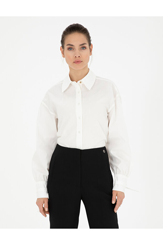 White Comfort Fit Long Sleeve Shirt 50284669 -Vr013