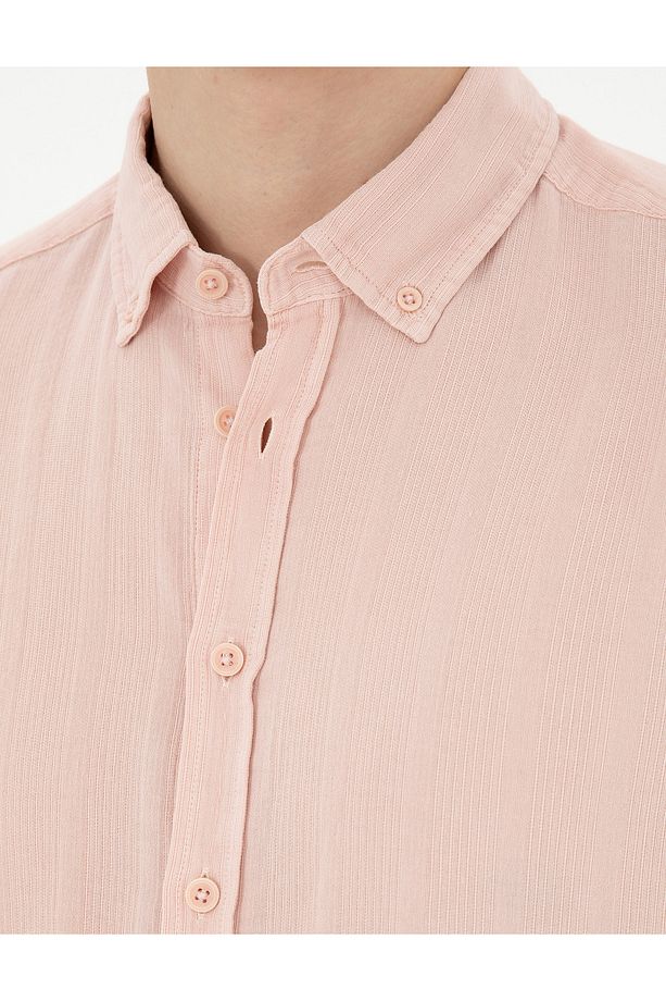 Açık Pembe Regular Fit Uzun Kollu Gömlek 50284407-vr078 - 7