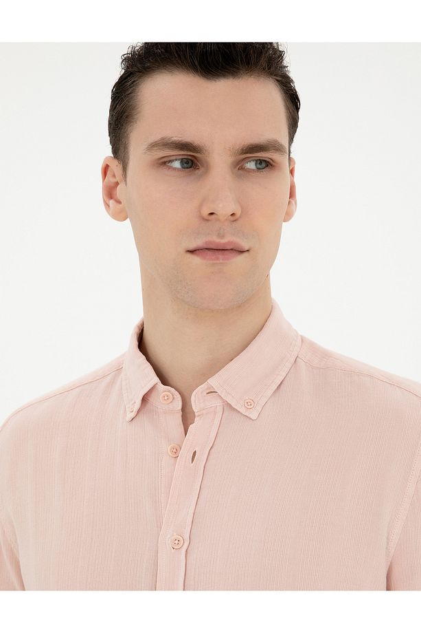Açık Pembe Regular Fit Uzun Kollu Gömlek 50284407-vr078 - 2