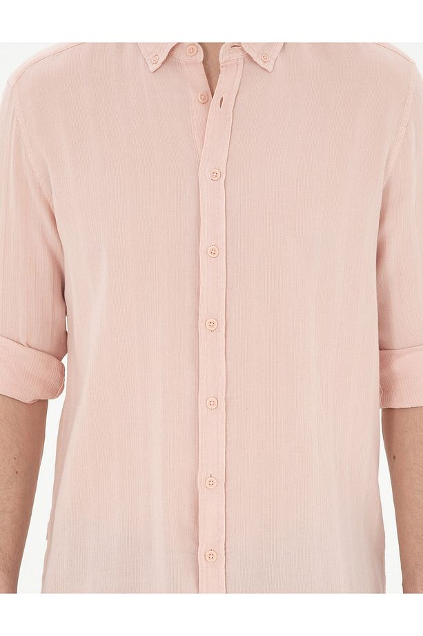 Açık Pembe Regular Fit Uzun Kollu Gömlek 50284407-vr078 - 6
