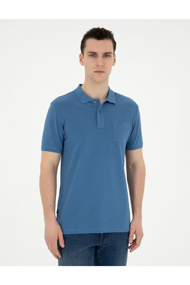 Koyu Mavi Regular Fit Basic Tişört 50280753-VR032 - 3