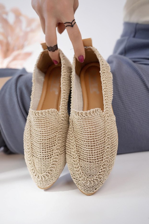 Modafrato Pwr-700 Wicker Ballerina Casual Women's Shoes Home Slippers Home Shoes, Christmas Gift