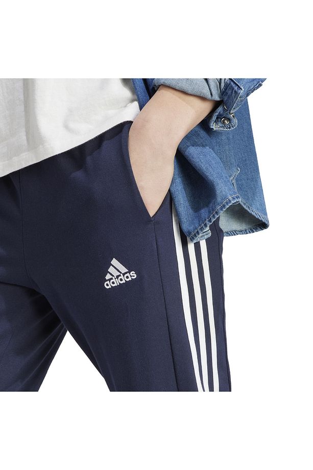 Erkek Essentials Single Jersey Tapered Open Hem 3-stripes Lacivert Eşofman Altı Ic0045 - 5