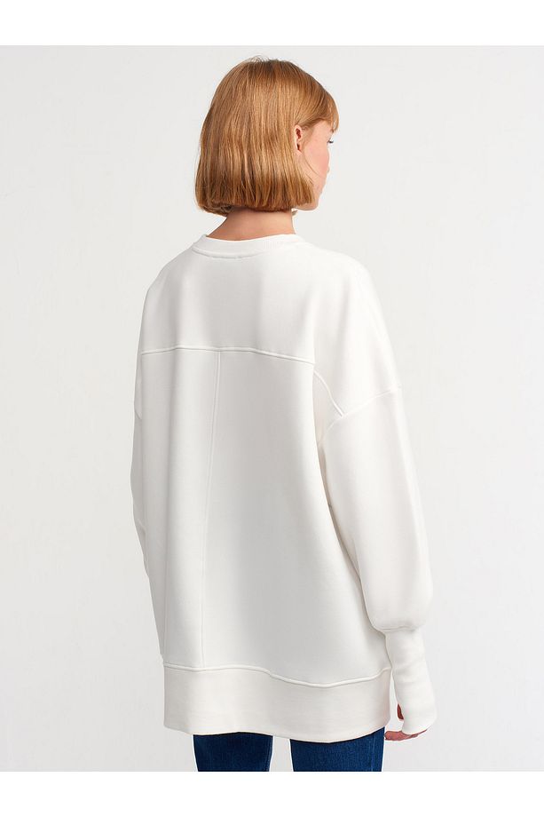 40111 Oversize Sweatshırt-ekru - 2