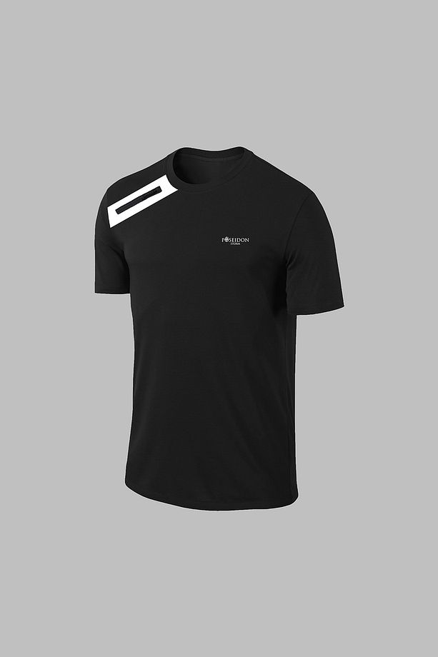 Erkek Siyah Dri-fit Kumaş Yuvarlak Yaka Kısa Kol Tişört Şort Alt Üst Set (S-3XL) - 2