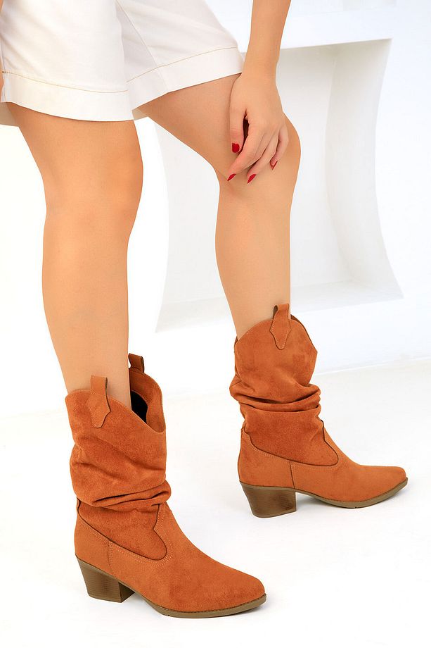 Taba Süet Kadın Bot & Bootie 19588 - 3