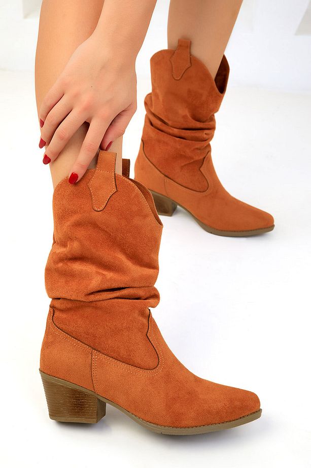 Taba Süet Kadın Bot & Bootie 19588 - 1