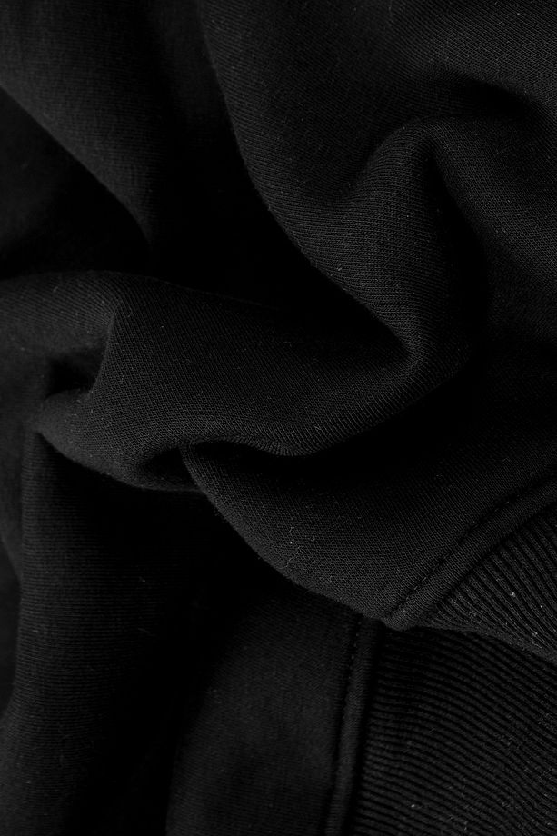 Kapüşonsuz Basic Oversize Unisex Siyah Sweatshirt - 3