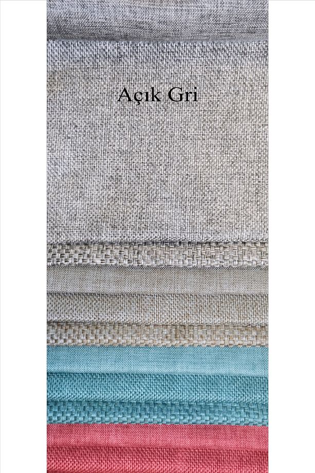 Premium Hasır Dokulu Tek Kanat Fon Perde 1/2 PİLELİ Gri - 4