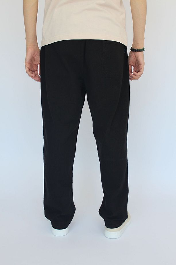 Unisex Yazlık Beli Lastikli Keten Pantolon Rahat Kalıp Pamuklu Serin Tutan Keten Pantolon - 6