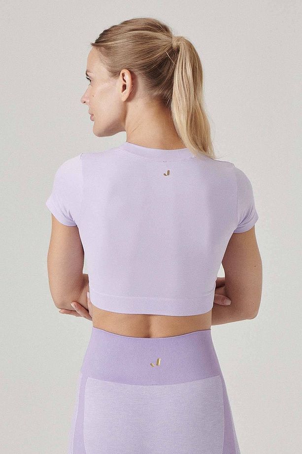 Captiva Yumuşak Dokulu & Esnek Crop Top Mor - 4