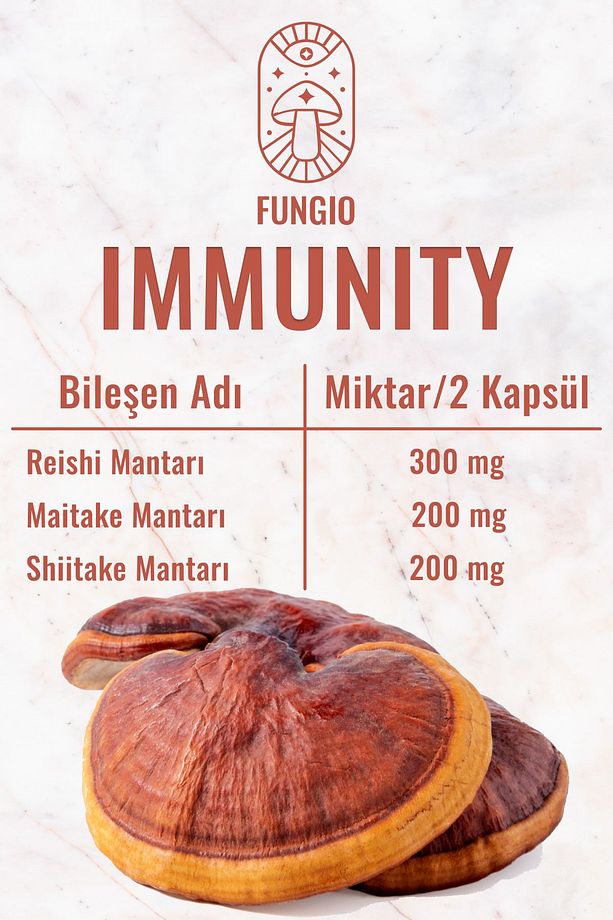 Reishi (Ganoderma), Maytake ve Shiitake Mantarı Ekstresi İçeren Takviye Edici Gıda - 3