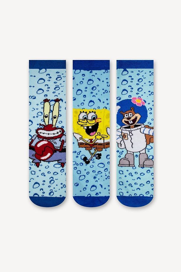 3'lü Sponge Bob Çocuk Çorap Set - 1