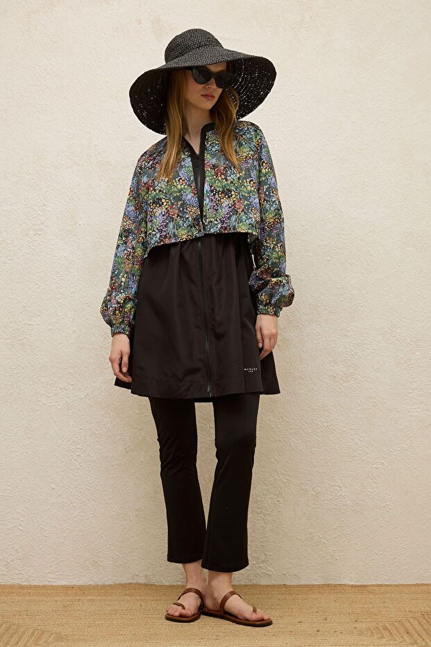 3 részes Saw Shear fürdőruha szett széldzsekivel - apró virág - 2