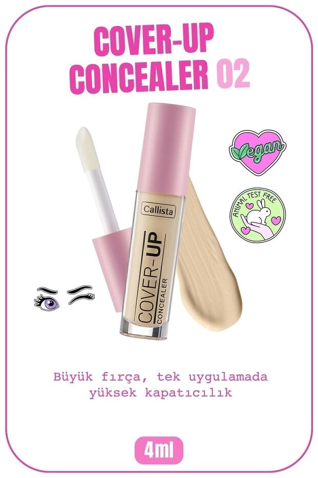 Cover Up Concealer Yoğun Kapatıcı Göz Altı Kapatıcısı - 02 Beige - 1