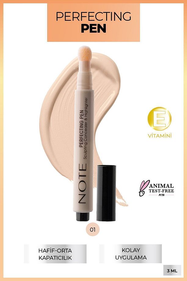 Perfecting Pen Aydınlatıcı Etkili Kalem Göz Altı Kapatıcısı - 01 Light Rose - 1
