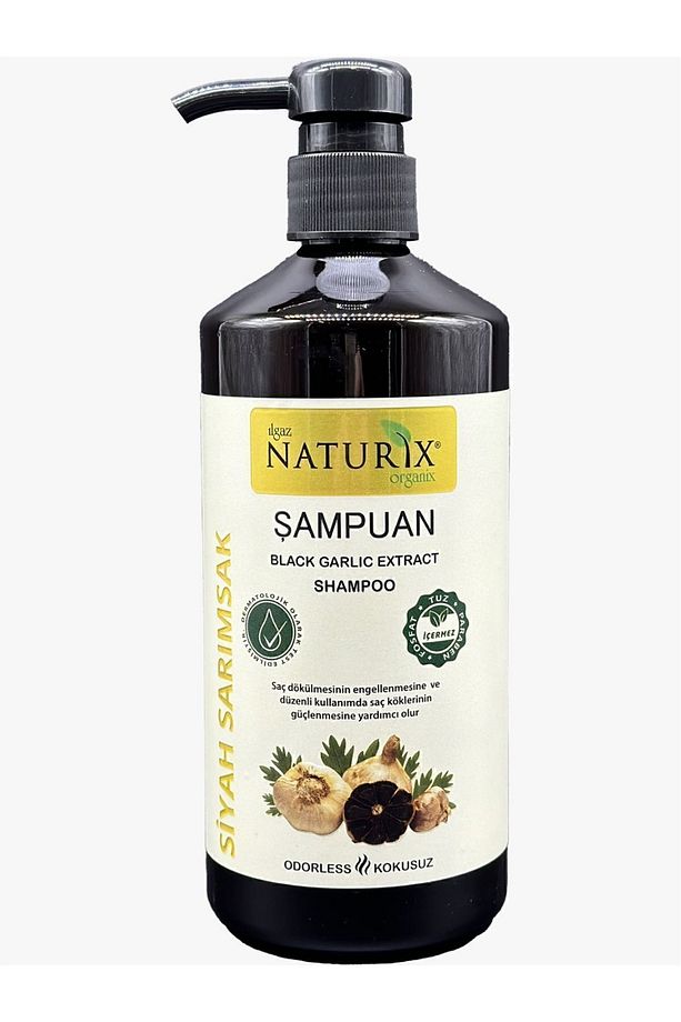 Siyah Sarımsak Şampuan & Argan Yağlı Saç Kremi Seti - 600ml Şampuan 500ml Krem - 3