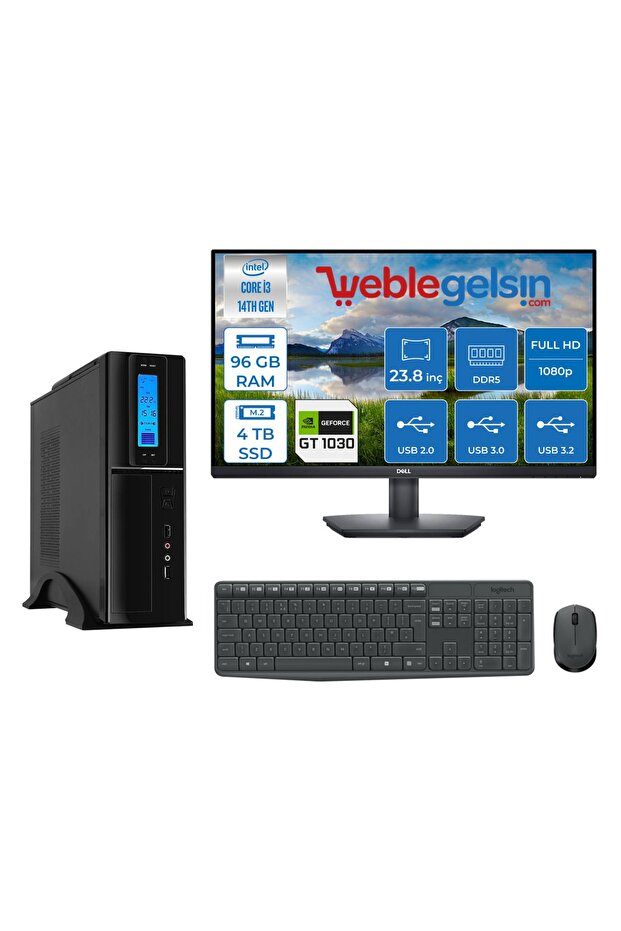 FLEX PRO 430X İ3 14100 96GB DDR5 4TB SSD GT1030 FREEDOS SFF SLİM 23.8 FHD MON  ZET430X9565030 - 1