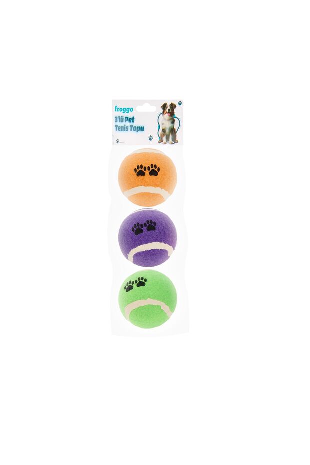 5 cm Colorful 3-Piece Pet Tennis Ball Set