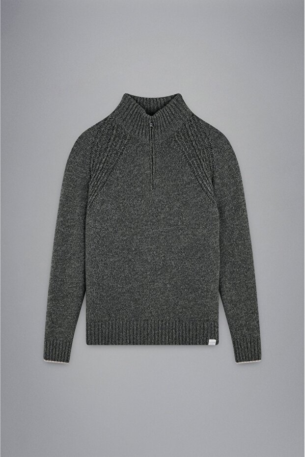 MEN'S ZIPPED PULLOVER C.W. WOOL - 7