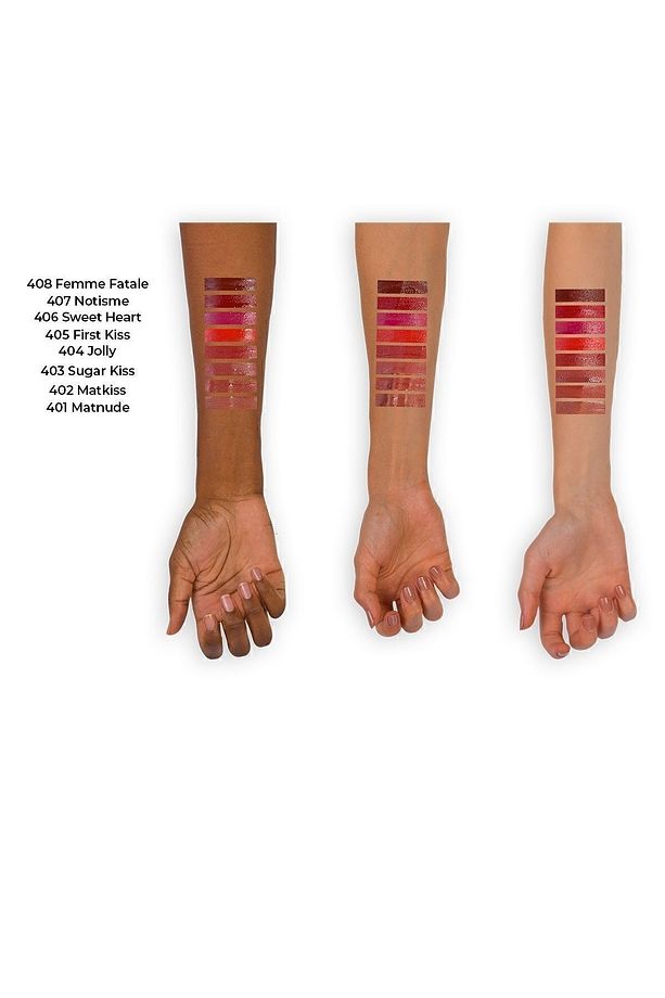 Mattemoist Lipgloss Yarı Mat Saten Bitişli Likit Ruj 405 First Kiss - Nar Çiçeği - 4