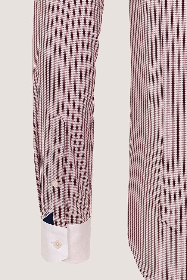 Çizgili Bebe Yaka Iğneli Gömlek - 8