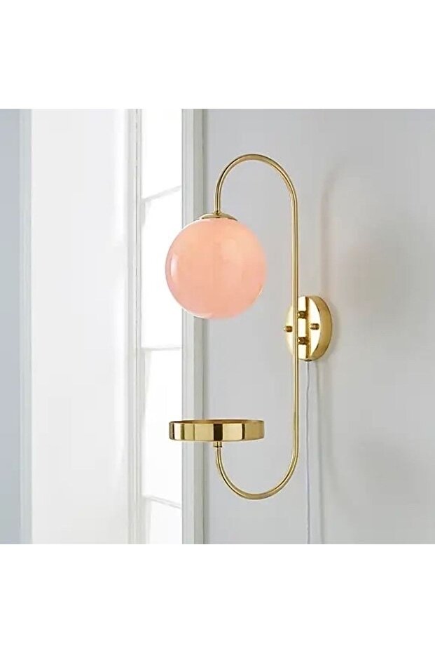 Gold Aplik Pembe Camlı - 1