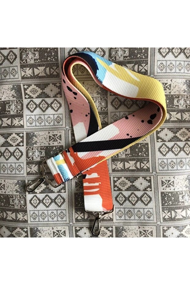 Polyester 120 cm Adjustable Column Bag - Phone Strap / Brush Pattern - 2
