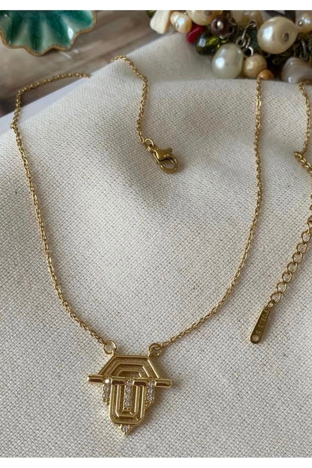 Steel Gold Serenay (Leyla - Who Came Who Came) Necklace