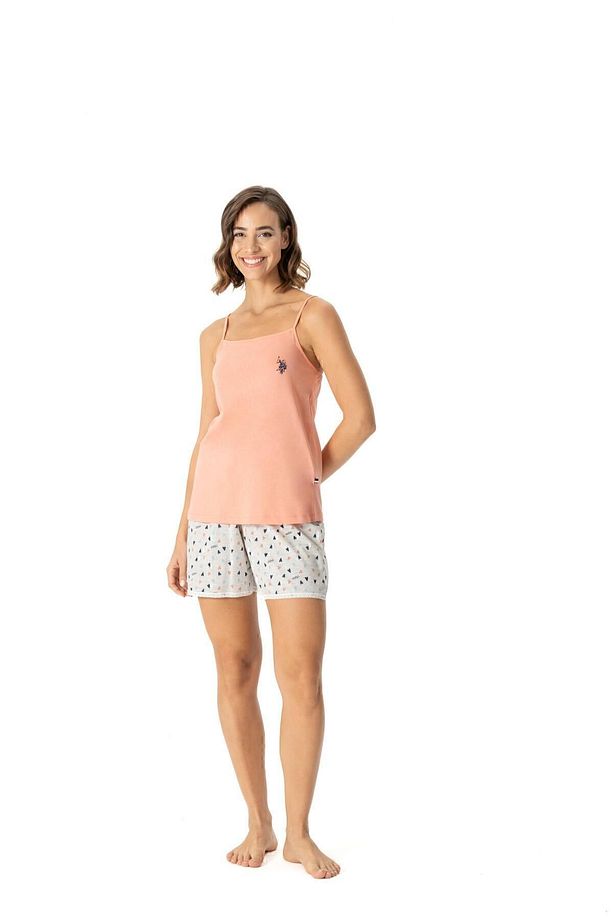 U.S. Polo Assn. Kadın Somon Askılı Atlet Şort Takımı 02Y.K1MK7.E.0XR.0.9P - 1